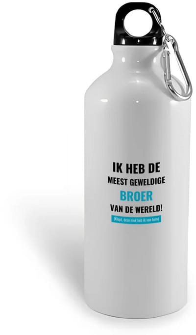 Hacebo® - ik heb de meest geweldige broer van wereld (klopt, deze mok heb ik van hem) waterfles - de meest geweldigste broer - verjaardagscadeau - verjaardag - cadeau - cadeautje voor broer - broer artikelen - kado - water fles - 400ML