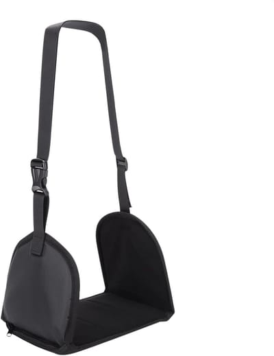 Vliegtuig Voet Hangmat - Reisvoetsteun Hangmat - Comfortabel Reizen - Verstelbare Banden - 55x16 cm - Zwart