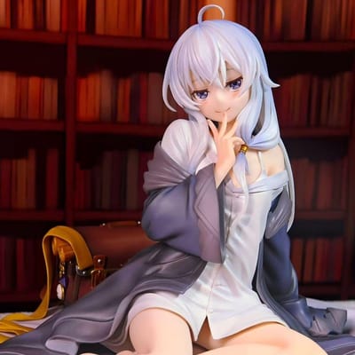Wandering Witch Elaina Figurine à l'échelle 1/6 - Version Pyjama de Repos. Collectionnable Peut bouger 24cm Anime Adorable Sexy Belle Fille Statue No box gray