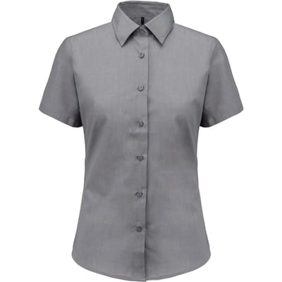 Kariban Overhemd in onderhoudsvriendelijk polykatoen-popeline korte mouwen dames K548 - SILVER - XS