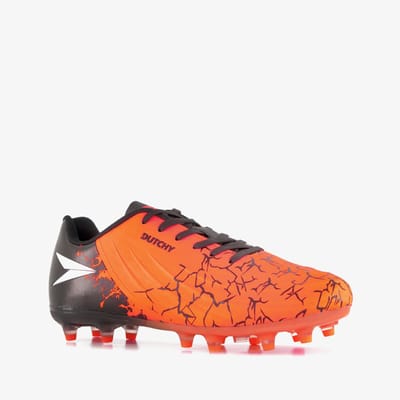 Dutchy FG kinder voetbalschoenen oranje zwart - Maat 34 - Uitneembare zool