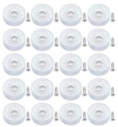 Antislip rubberen ronde meubelglijders met schroeven - 30mm