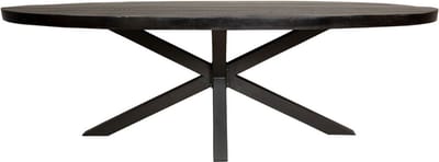 Eettafel Milan - Zwarte eettafel - Eetkamertafel ovaal 210 cm