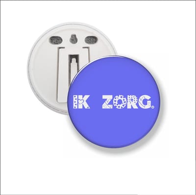 Button Met Clip 58 MM - Ik Zorg - Paars