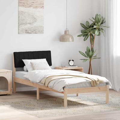 vidaXL - Bedframe - Bruin - en - zwart - 75 - x - 190 - cm - Massief - grenenhout