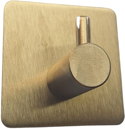 Hoexs Plakhaak Goud – Wandhaak zonder Boren - RVS Zelfklevend - Voor Jassen, Handdoeken & Tassen - Waterbestendig & Modern Design