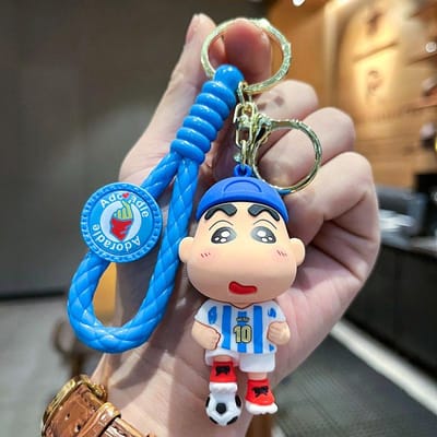 Porte-clés Jouets Dessin Animé Shin-chan Pendentif Mignon pour Sac Ornements de Sac à Dos Accessoires Porte-clés de Voiture Charme pour Enfants Cadeaux de Noël blue