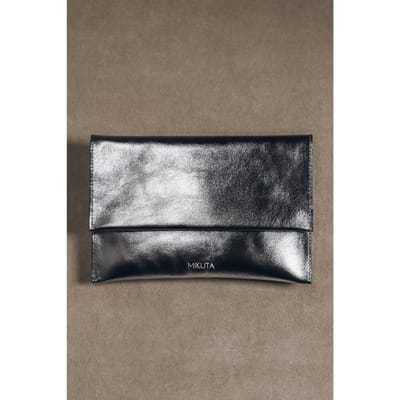 Mikuta The Silver Leather Essentials Pouch Silver Size: OS | Clutch Bags Outlet | Dames | Zilver