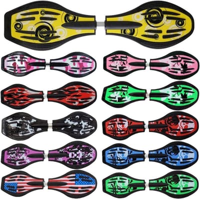 Waveboard - Casterboard skateboard - Leren skateboarden - ABEC9 kogellagers LED-wielen - 86cm - Spiraal