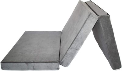 Vouwmatras - Kampeermatras Gastenbed - Comfortabel Slapen - Drukverlagend Visco Schuim - 200x120x10 cm - Donkergrijs