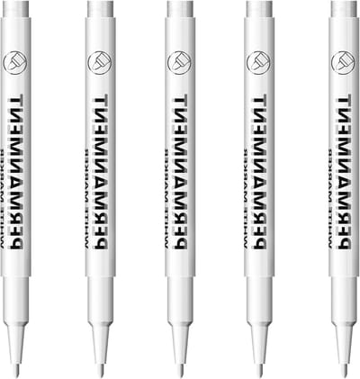 Set van 5 Witte Permanente Markers met 2mm Dikte - Watervast en Sneldrogend voor Steen, Hout, Glas en Keramiek