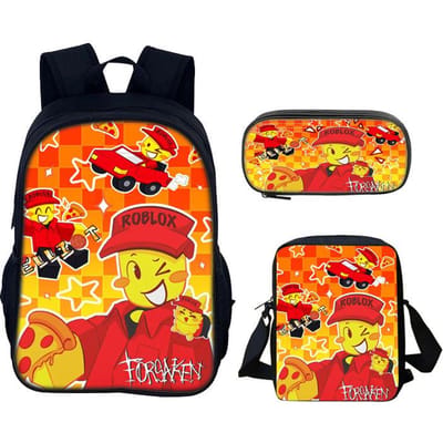 Verlaten Gubby Basisschool en Middelbare School Leerlingen Schooltas Rugzak Lunchtas Etui Schooltas 3 stuks/set black
