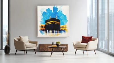 Vierkant Canvas Schilderij - Kaaba - Wanddecoratie - 100x100 cm