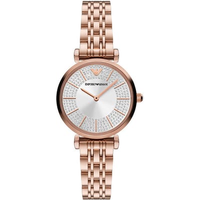 Emporio Armani Gianni T-bar Dames Horloge Rosékleurig AR11446