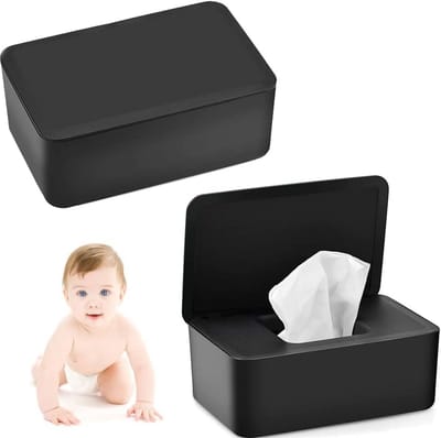 2 Stuks Vochtige Doekjesdispenser met Deksel voor Baby- en Servetten