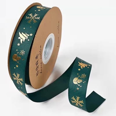 Without Lemon - Kerst Lint Groen - Sneeuwvlok - Kerstboom - Kerstverpakking - Versieringen - Kerst Cadeau - 2.5x50cm - Kerstlint Groen B