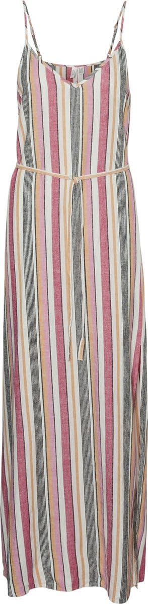 VERO MODA - Jurk - Maat M - Vrouwen - Meerkleurig - Vlas of linnen