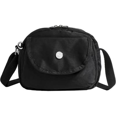Halfronde Tas Dames Waterdichte Crossbody Tas Klassieke Enkele Schouder Flap Kleine Vierkante Tas Buitenlandse Lucht Licht Canvas Tas Shell Tas zwart