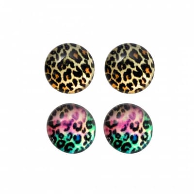 2 paar- Allergievrij -oorbellen- panter- bruin- oorknopjes- Charme Bijoux