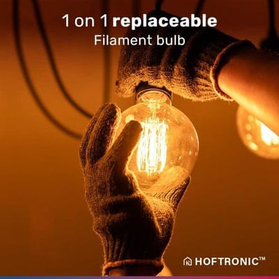 HOFTRONIC - Set van 3 Smart Gloeilampen - 7 Watt 806 Lumen - Kooldraadlampen - A60 Helder - 1800-3000K - Dimbaar - E27 Filament - Bedienbaar via Google Home & Amazon Alexa
