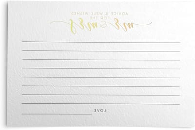 Advieskaarten Set - Bruiloft Notities - Gasten Inspireren - Goudfolie Accent - 48 Stuks 4x6 inch - Goud