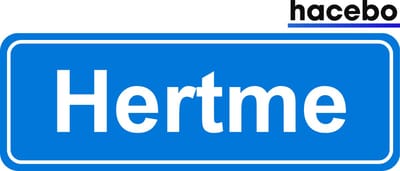 Hacebo - Plaatsnaam Sticker - 29x10 CM - Hertme sticker - Verkeersborden sticker - grappige cadeaus - Hertme