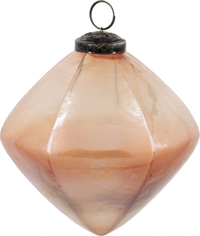 HomeBound by KY | Kerstbal glas roze | 12x12x12cm | kerstbal