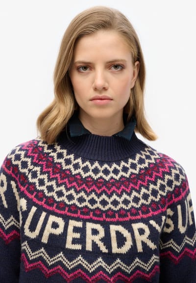 Superdry - Fair Isle trui met logo - Dames - Sweaters