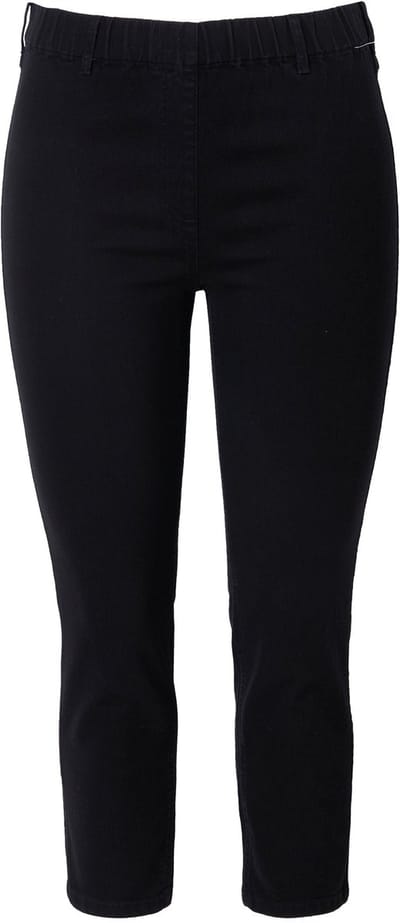 Ulla Popken - Dames - Sienna 7/8-jegging elastische tailleband strakke pijp - Zwart - Maat 46