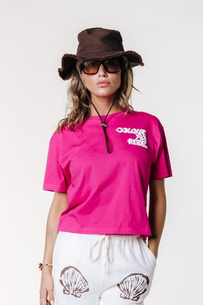 Colourful Rebel Puff Logo Cropped Loosefit Tee - S