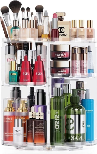 360 Graden Draaibare Makeup Organizer voor Cosmetica, Huidverzorging en Lippenstiften - Verstelbare Laag voor Dresser en Slaapkamer