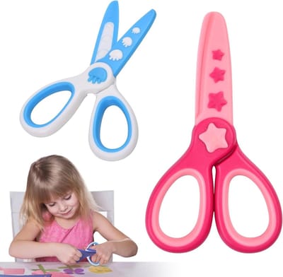 Veilige Kinderschaar met Botte Punt - Plastic Scharen voor Knutselen, DIY en Scrapbooking (2 Kleuren)