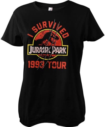 Jurassic Park 1993 Tour Girly T-shirt voor dames, zwart