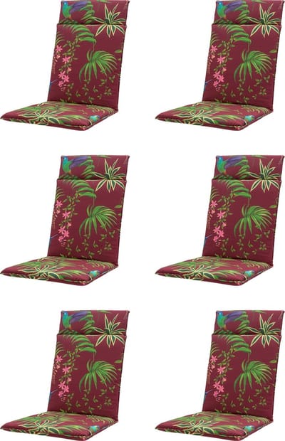 Madison - Tuinkussen - Hoge Rug - 6 st - Celeste Red - 120x50cm - Rood