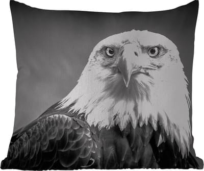 Tuinkussen - Arend - Roofvogel - Zwart - Wit - Dieren - 40x40 cm - Weerbestendig