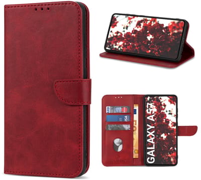 Solidenz Hoesje - geschikt voor Samsung Galaxy A57 Bookcase - Telefoonhoesje met Pasjeshouder - Rood