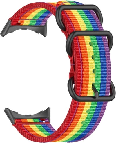 Nylon bandje - geschikt voor Google Pixel Watch 4 (41mm) / Pixel Watch 3 (41mm) / Pixel Watch 2 / Pixel Watch - regenboog