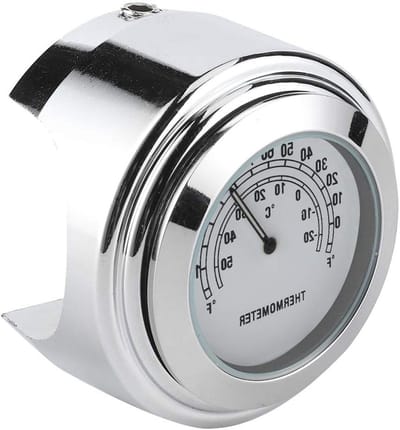 Motorfiets thermometer - Temperatuurmeter stuur - Temperatuur controleren - Waterdicht schokbestendig - -20 tot 50 graden - Wit