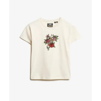 T-shirt voor dames Superdry Small Tattoo Rhinest