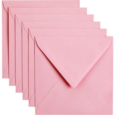 Envelop Papicolor 140x140mm babyroze pak à 6 stuks