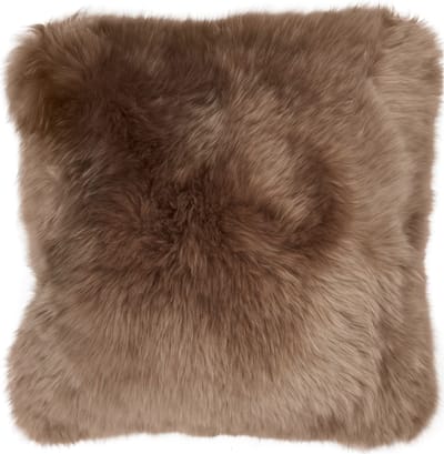 Sheepskin House - Langharig Schapenvacht Kussen - LW - Leren achterkant - 50x50 cm