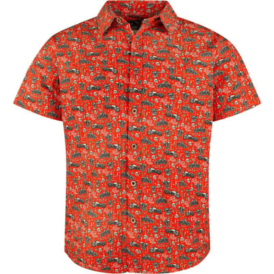 King Kerosin - Rockabilly Shirt met korte mouwen - LA Motor Soul Shirt - S tot L - voor Mannen - rood