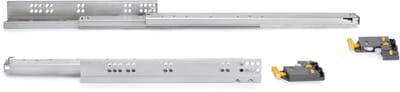 Emuca Set Inbouwset Ladegeleiders Silver, uitschuifbaar, met zachte sluiting en grendel, diepte 290mm, Staal, Verzinkt