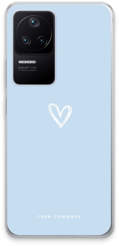 Case Company® - Hoesje geschikt voor Xiaomi Poco F4 hoesje - Klein Hart Blauw - Soft Cover Telefoonhoesje - Bescherming aan alle Kanten en Schermrand
