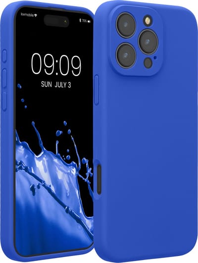 kwmobile telefoonhoesje geschikt voor Apple iPhone 16 Pro Max - TPU backcover met siliconen coating - Smartphone case in Baltisch blauw