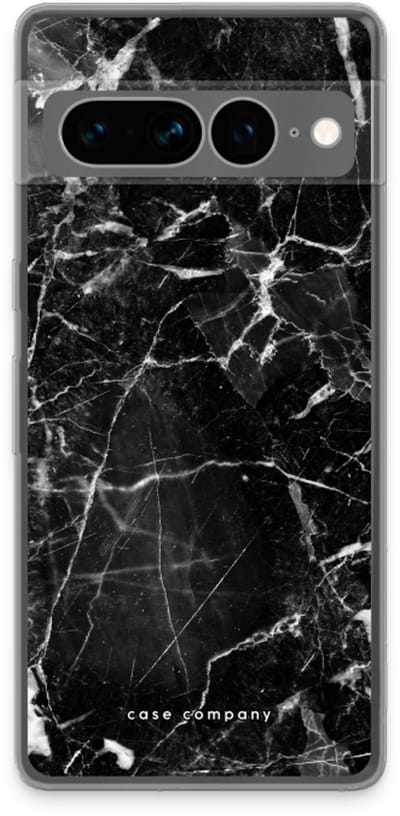 Case Company® - Hoesje geschikt voor Google Pixel 7 Pro hoesje - Zwart Marmer - Soft Cover Telefoonhoesje - Bescherming aan alle Kanten en Schermrand