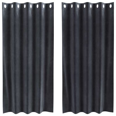 vidaXL - Verduisteringsgordijnen - met - Oogjes - 2 - stuks - Donkergrijs - Velours