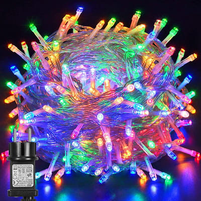 MUPOO Multicolor Kerstverlichting Buiten - 50 m 400 LED's - 8 modi - IP44 Waterdicht - met Timer en Geheugenfunctie - Ideaal voor Binnen en Buiten - Perfect voor Kerstdecoratie - Kerstversiering