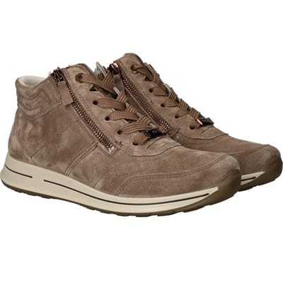 Ara 1224808 - VeterlaarzenHoge sneakersDames sneakersDames veterschoenenHalf-hoge schoenen - Kleur: Taupe - Maat: 37.5