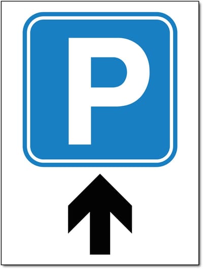 Parkeren rechtdoor bord - Forex - 30 x 40 cm - Weerbestendig